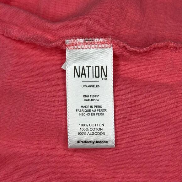 NWOT Nation Ltd Alix Oversized Henley Top in Babydoll Coral Size L - Picture 9 of 10